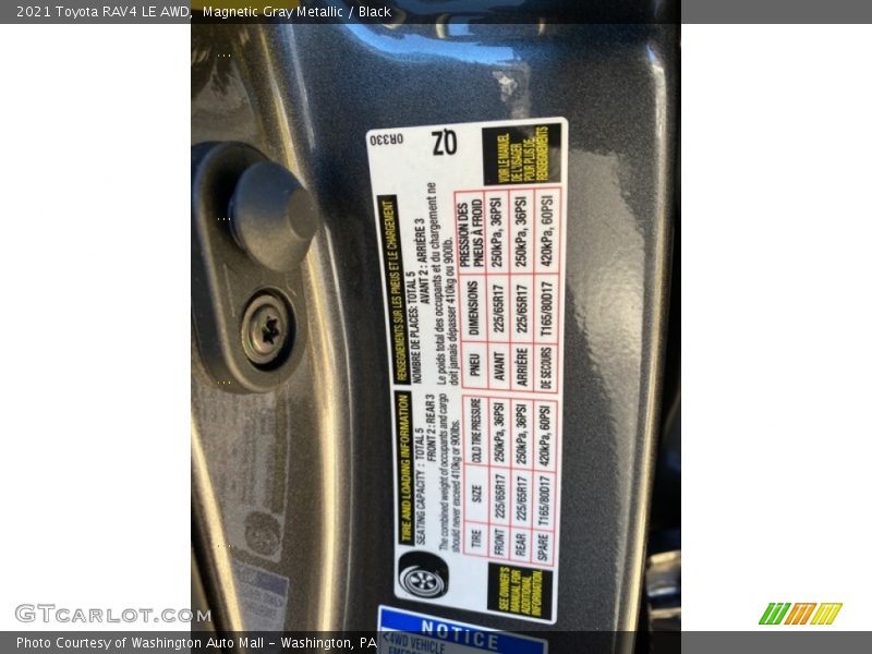 Magnetic Gray Metallic / Black 2021 Toyota RAV4 LE AWD