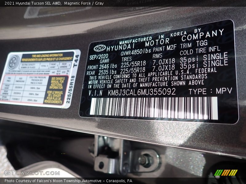 Magnetic Force / Gray 2021 Hyundai Tucson SEL AWD