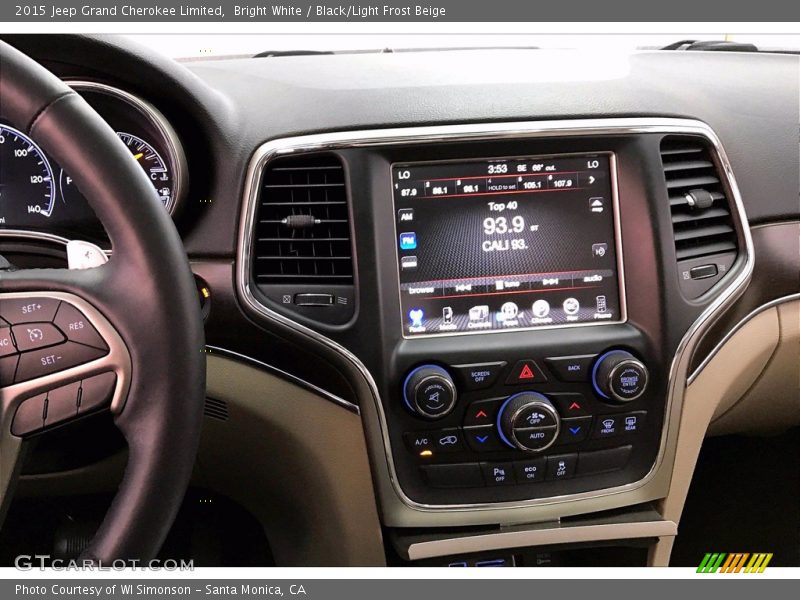 Bright White / Black/Light Frost Beige 2015 Jeep Grand Cherokee Limited
