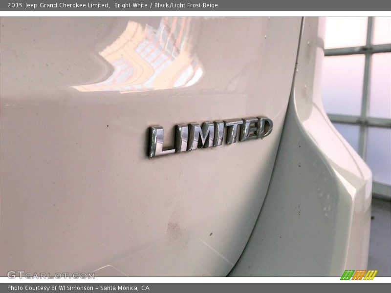 Bright White / Black/Light Frost Beige 2015 Jeep Grand Cherokee Limited