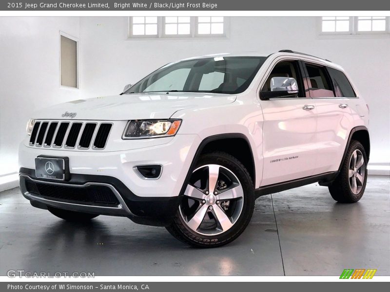 Bright White / Black/Light Frost Beige 2015 Jeep Grand Cherokee Limited
