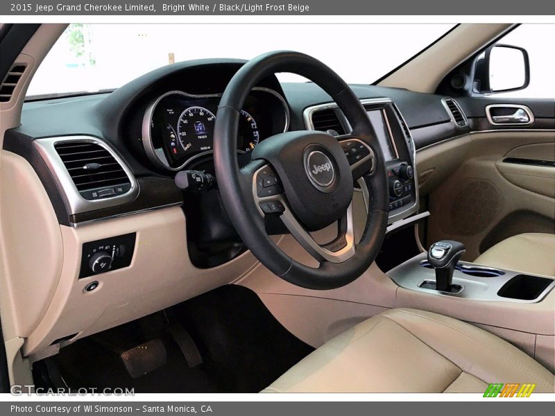 Bright White / Black/Light Frost Beige 2015 Jeep Grand Cherokee Limited