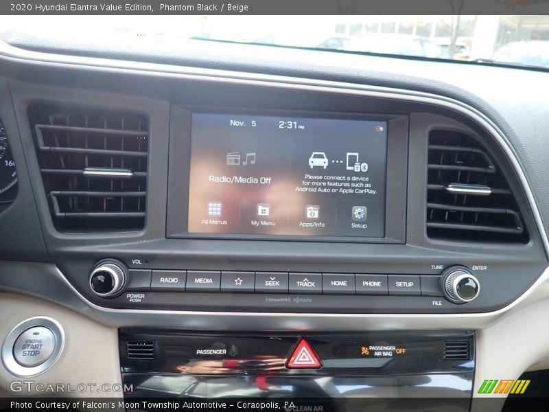 Phantom Black / Beige 2020 Hyundai Elantra Value Edition