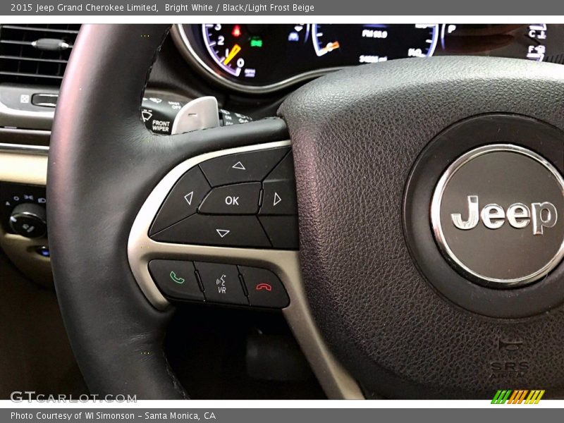 Bright White / Black/Light Frost Beige 2015 Jeep Grand Cherokee Limited