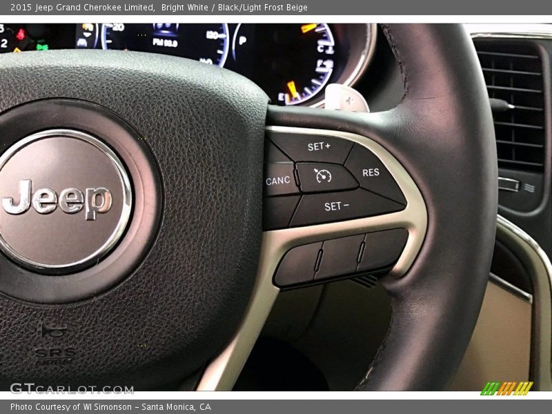 Bright White / Black/Light Frost Beige 2015 Jeep Grand Cherokee Limited