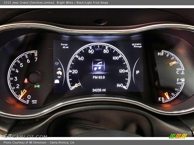 Bright White / Black/Light Frost Beige 2015 Jeep Grand Cherokee Limited