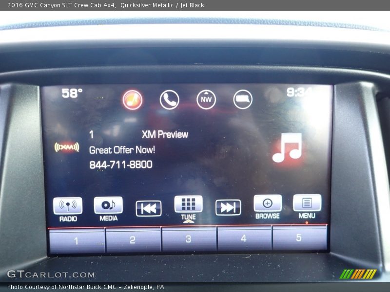 Quicksilver Metallic / Jet Black 2016 GMC Canyon SLT Crew Cab 4x4
