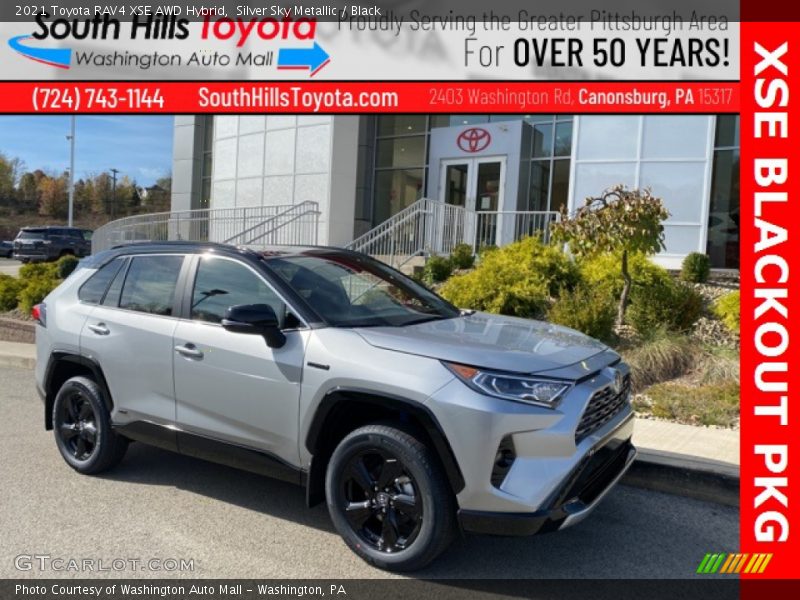 Silver Sky Metallic / Black 2021 Toyota RAV4 XSE AWD Hybrid