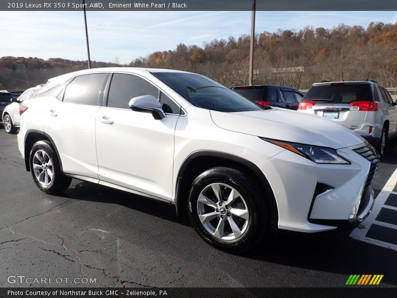 Eminent White Pearl / Black 2019 Lexus RX 350 F Sport AWD