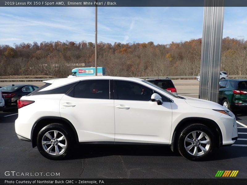 Eminent White Pearl / Black 2019 Lexus RX 350 F Sport AWD