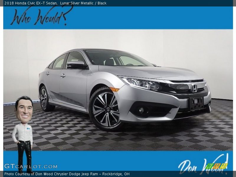 Lunar Silver Metallic / Black 2018 Honda Civic EX-T Sedan