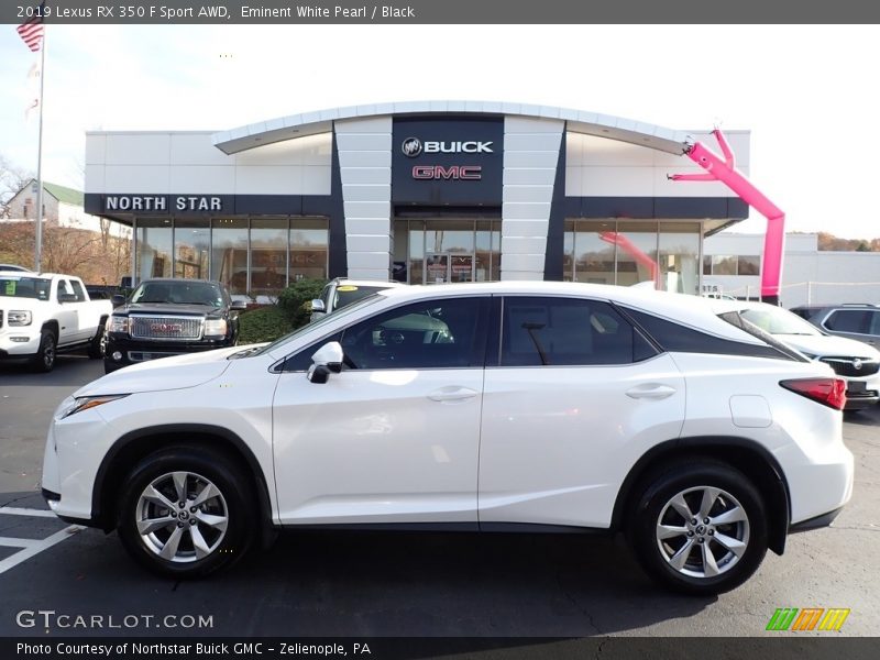 Eminent White Pearl / Black 2019 Lexus RX 350 F Sport AWD