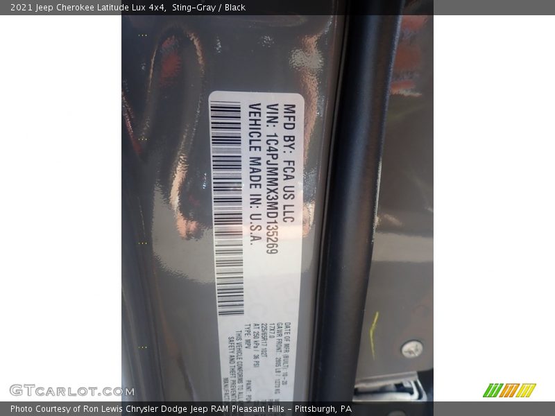 Sting-Gray / Black 2021 Jeep Cherokee Latitude Lux 4x4