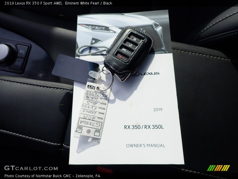 Eminent White Pearl / Black 2019 Lexus RX 350 F Sport AWD