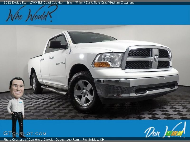 Bright White / Dark Slate Gray/Medium Graystone 2012 Dodge Ram 1500 SLT Quad Cab 4x4
