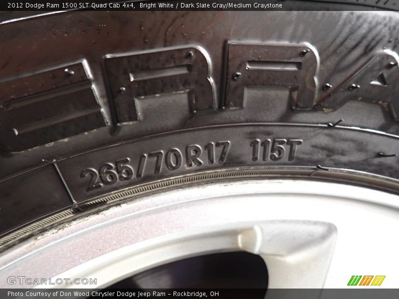 Bright White / Dark Slate Gray/Medium Graystone 2012 Dodge Ram 1500 SLT Quad Cab 4x4