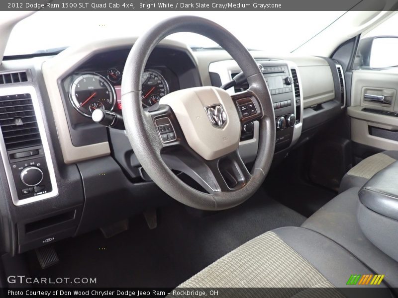 Bright White / Dark Slate Gray/Medium Graystone 2012 Dodge Ram 1500 SLT Quad Cab 4x4