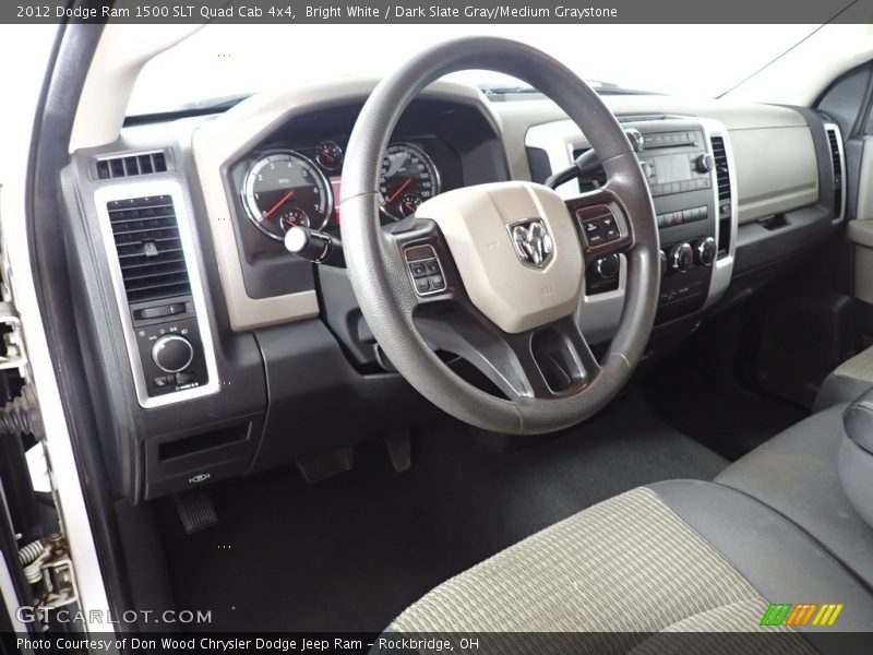 Bright White / Dark Slate Gray/Medium Graystone 2012 Dodge Ram 1500 SLT Quad Cab 4x4