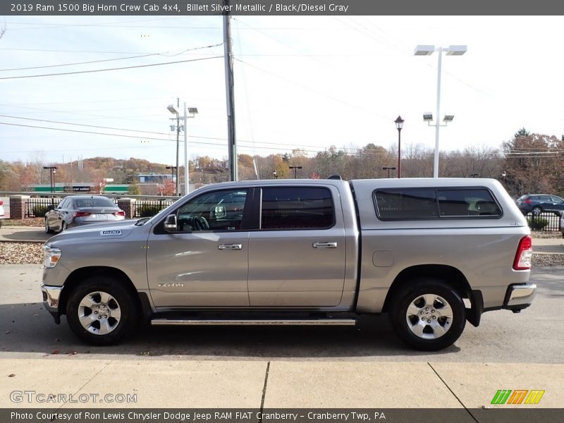 Billett Silver Metallic / Black/Diesel Gray 2019 Ram 1500 Big Horn Crew Cab 4x4