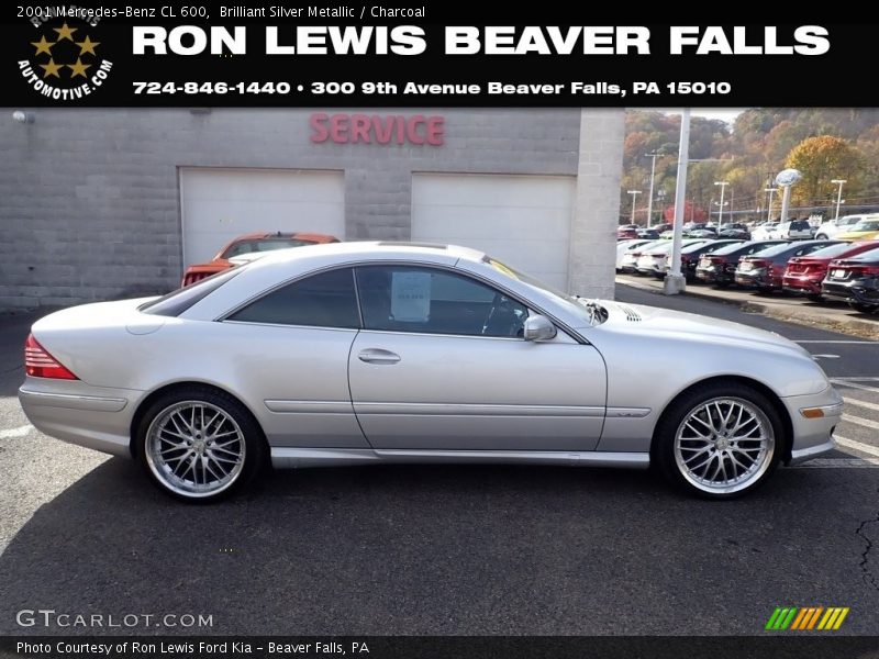 Brilliant Silver Metallic / Charcoal 2001 Mercedes-Benz CL 600