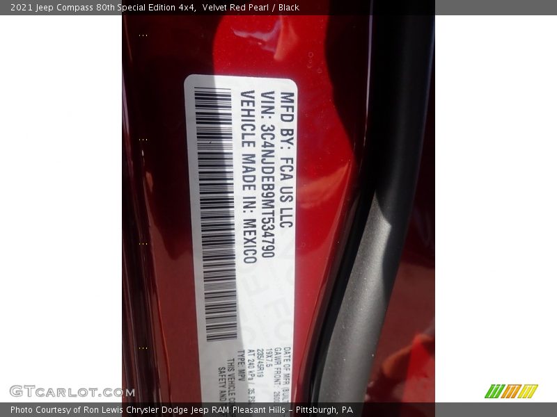 Velvet Red Pearl / Black 2021 Jeep Compass 80th Special Edition 4x4