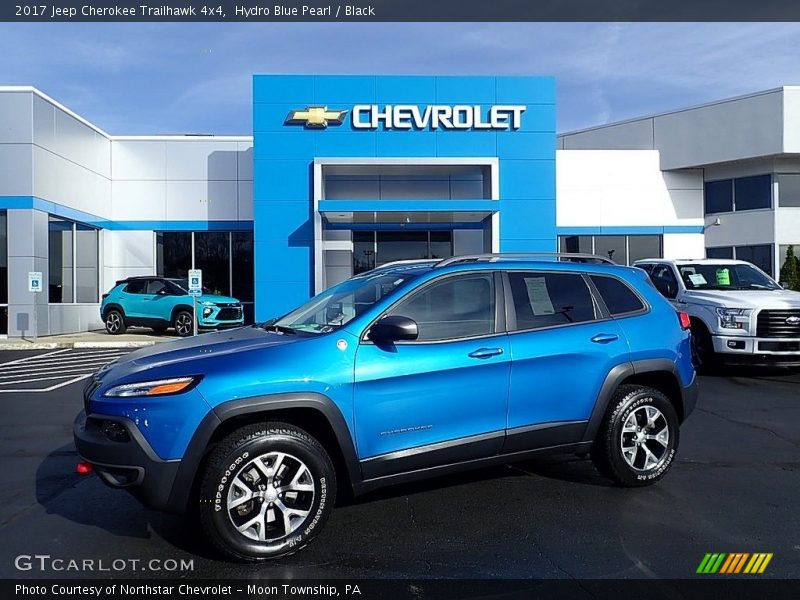 Hydro Blue Pearl / Black 2017 Jeep Cherokee Trailhawk 4x4