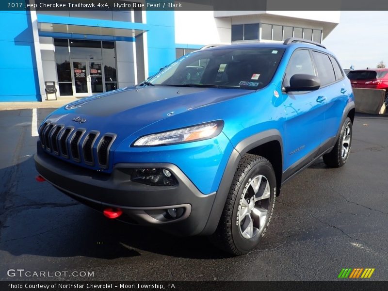 Hydro Blue Pearl / Black 2017 Jeep Cherokee Trailhawk 4x4