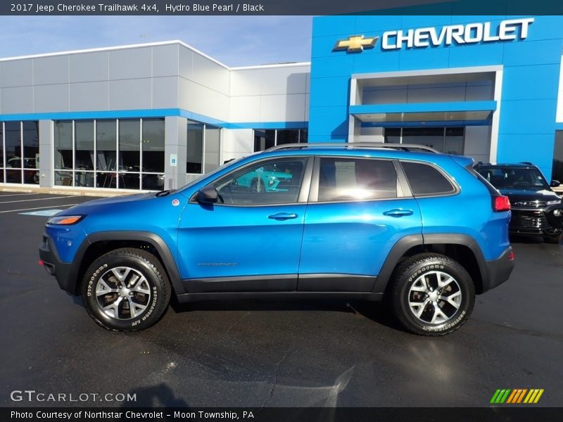 Hydro Blue Pearl / Black 2017 Jeep Cherokee Trailhawk 4x4