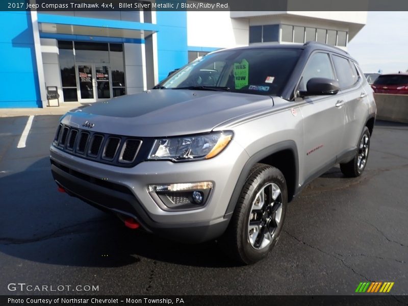 Billet Silver Metallic / Black/Ruby Red 2017 Jeep Compass Trailhawk 4x4