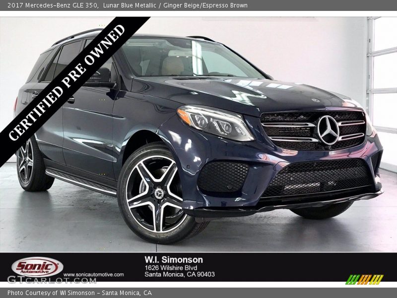 Lunar Blue Metallic / Ginger Beige/Espresso Brown 2017 Mercedes-Benz GLE 350