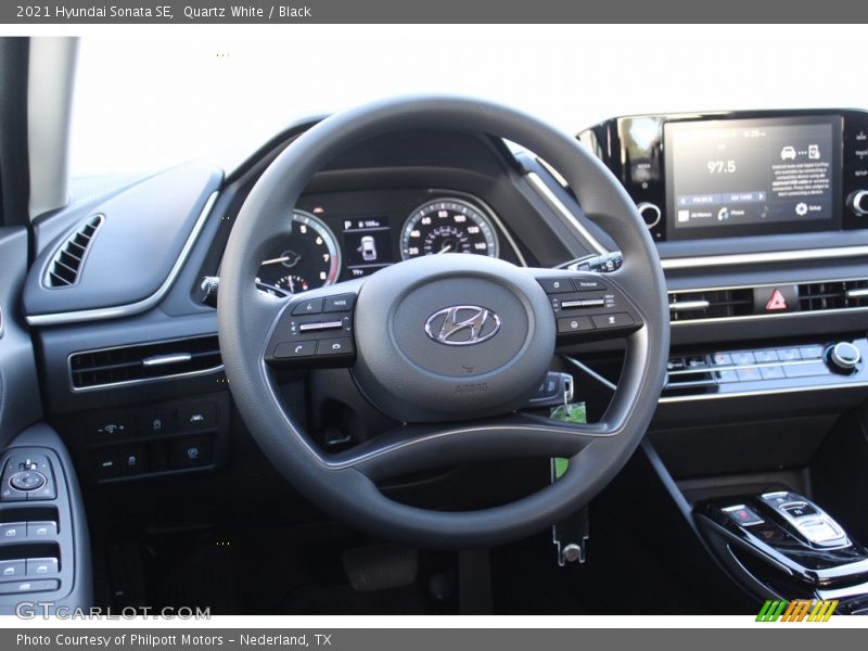 Quartz White / Black 2021 Hyundai Sonata SE