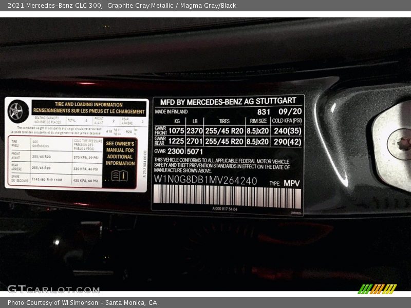 Graphite Gray Metallic / Magma Gray/Black 2021 Mercedes-Benz GLC 300