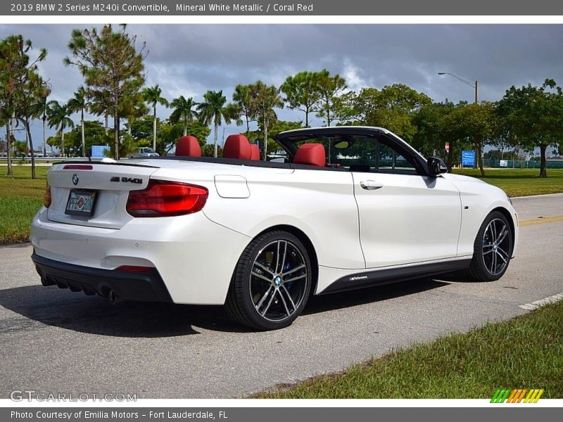 Mineral White Metallic / Coral Red 2019 BMW 2 Series M240i Convertible