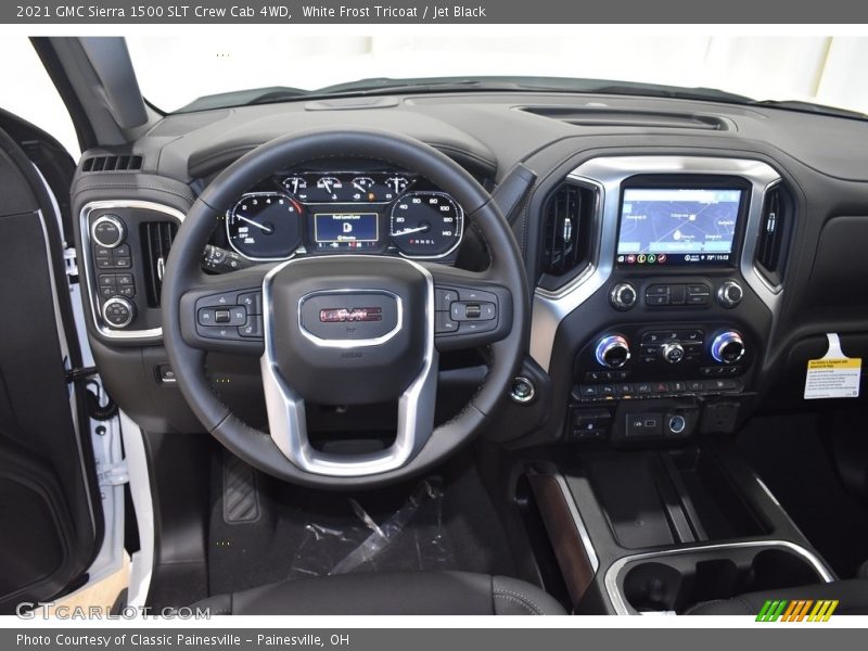 White Frost Tricoat / Jet Black 2021 GMC Sierra 1500 SLT Crew Cab 4WD