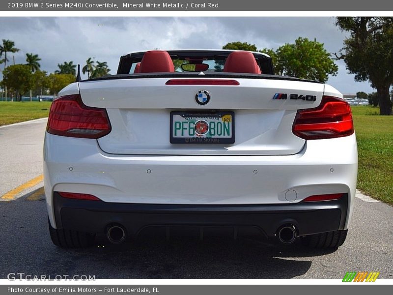Mineral White Metallic / Coral Red 2019 BMW 2 Series M240i Convertible
