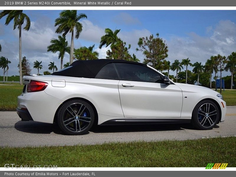 Mineral White Metallic / Coral Red 2019 BMW 2 Series M240i Convertible