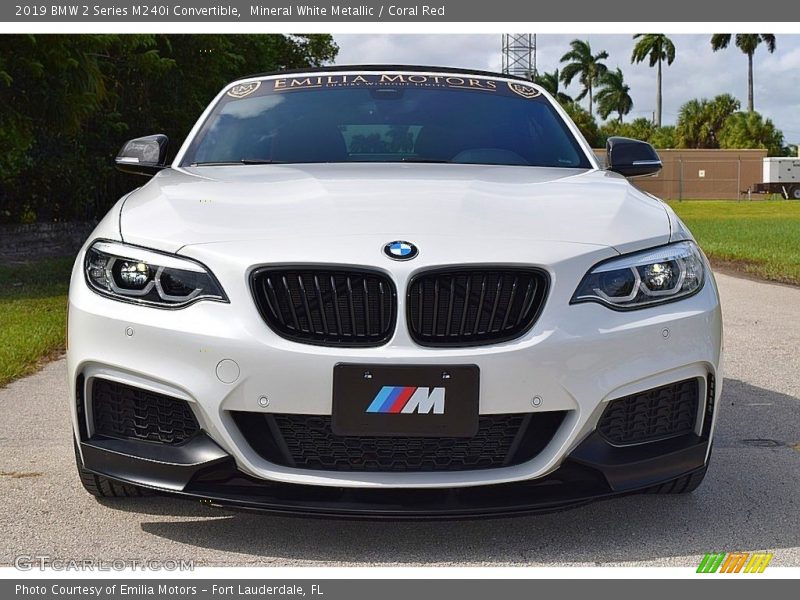 Mineral White Metallic / Coral Red 2019 BMW 2 Series M240i Convertible