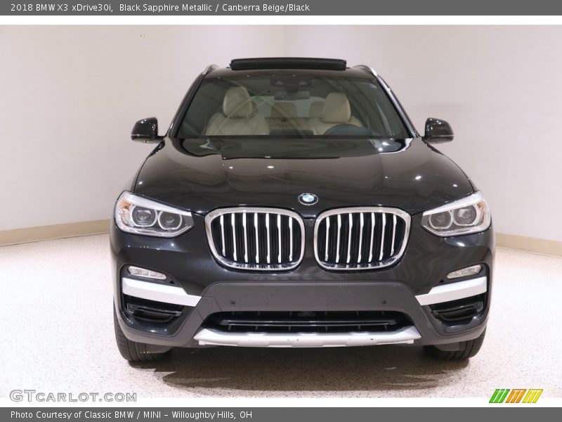 Black Sapphire Metallic / Canberra Beige/Black 2018 BMW X3 xDrive30i