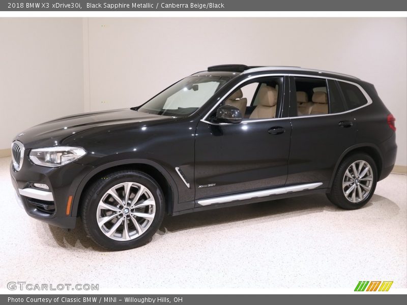 Black Sapphire Metallic / Canberra Beige/Black 2018 BMW X3 xDrive30i