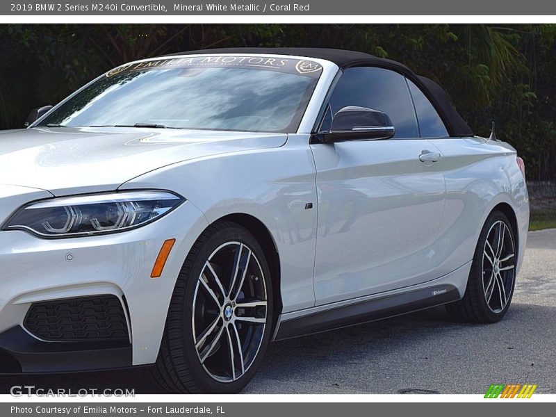 Mineral White Metallic / Coral Red 2019 BMW 2 Series M240i Convertible