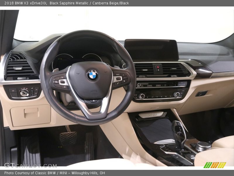 Black Sapphire Metallic / Canberra Beige/Black 2018 BMW X3 xDrive30i