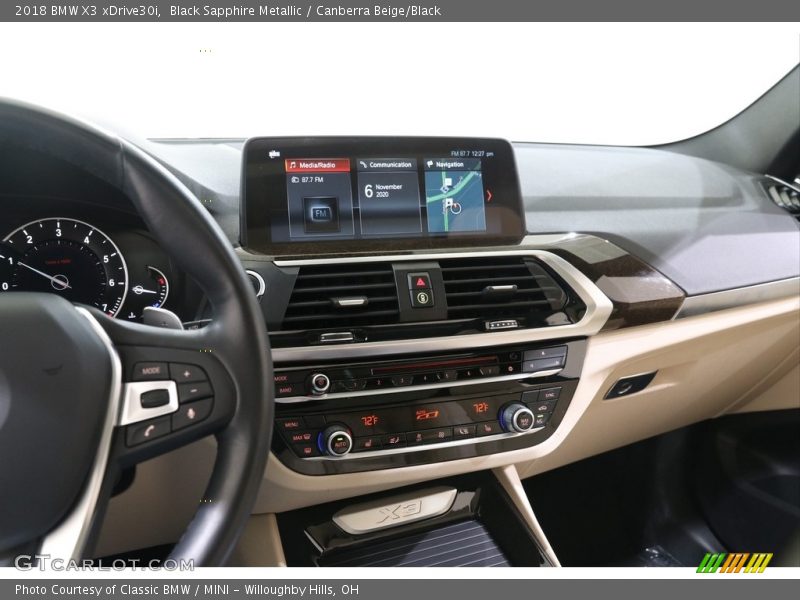 Black Sapphire Metallic / Canberra Beige/Black 2018 BMW X3 xDrive30i