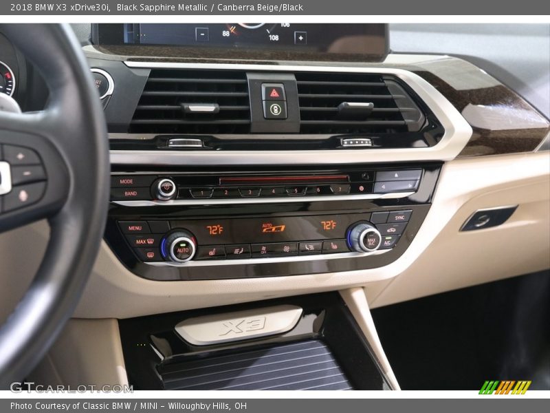 Black Sapphire Metallic / Canberra Beige/Black 2018 BMW X3 xDrive30i
