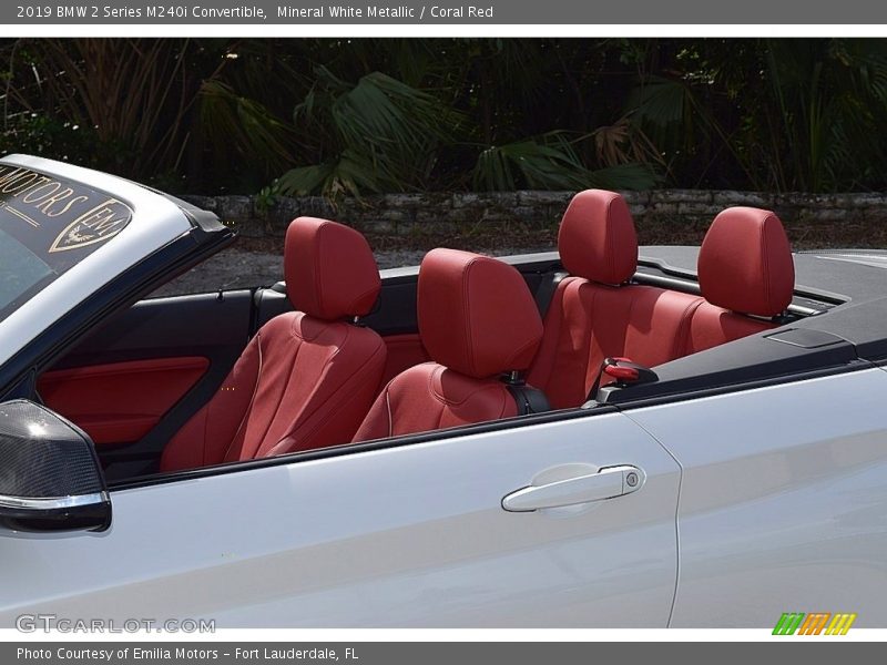 Mineral White Metallic / Coral Red 2019 BMW 2 Series M240i Convertible