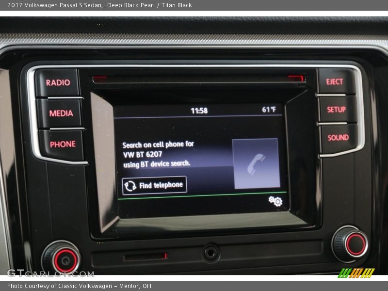 Deep Black Pearl / Titan Black 2017 Volkswagen Passat S Sedan