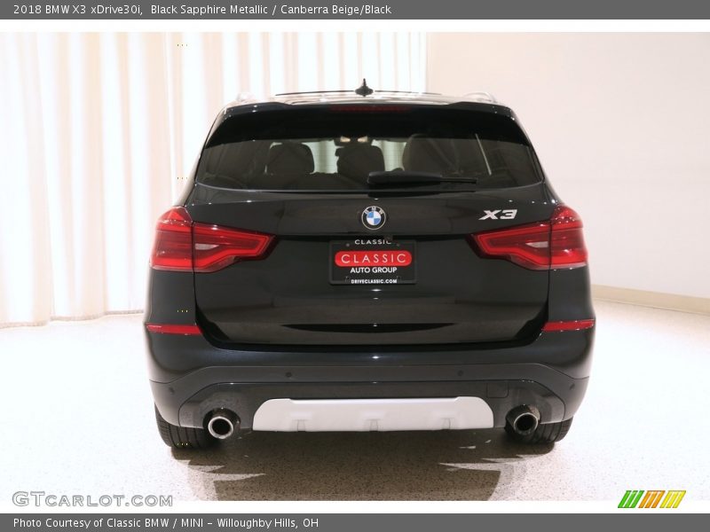 Black Sapphire Metallic / Canberra Beige/Black 2018 BMW X3 xDrive30i