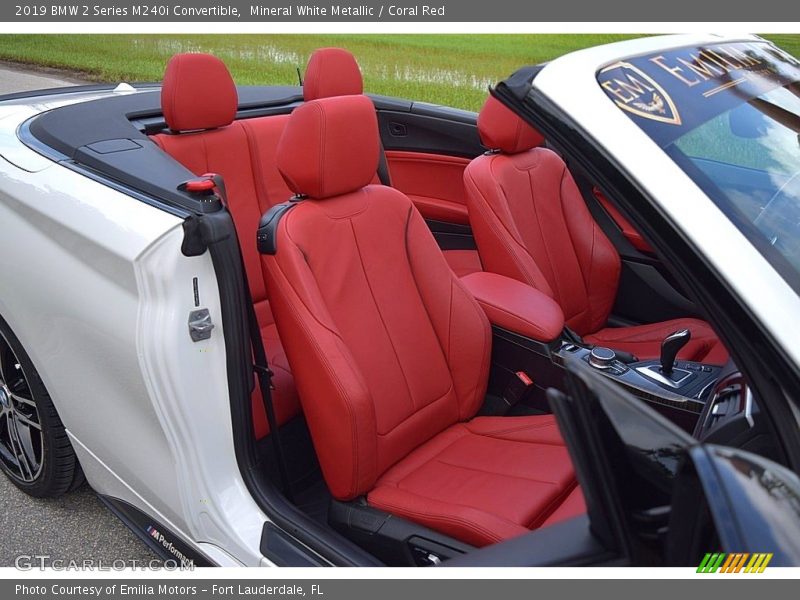 Mineral White Metallic / Coral Red 2019 BMW 2 Series M240i Convertible