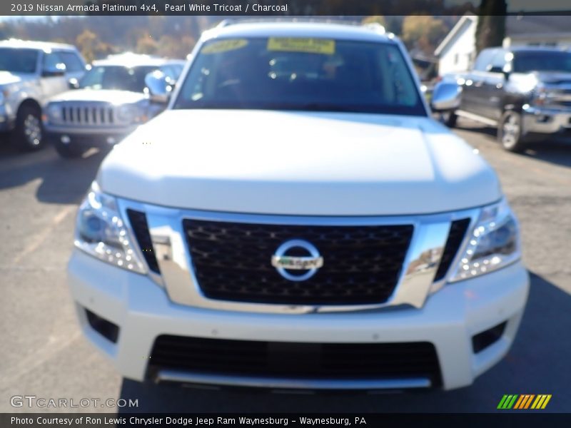 Pearl White Tricoat / Charcoal 2019 Nissan Armada Platinum 4x4