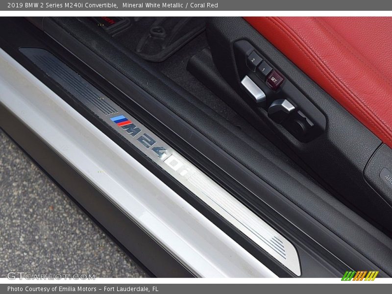 Mineral White Metallic / Coral Red 2019 BMW 2 Series M240i Convertible