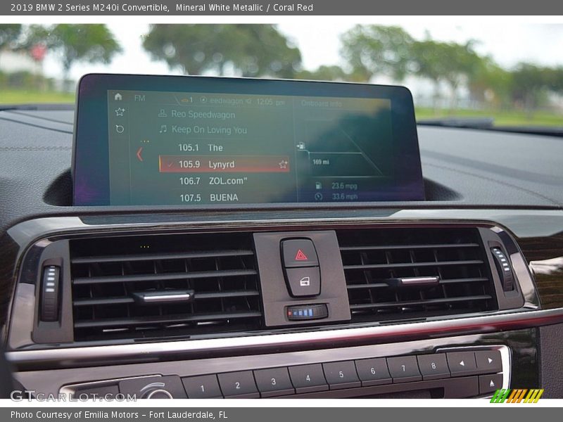 Mineral White Metallic / Coral Red 2019 BMW 2 Series M240i Convertible